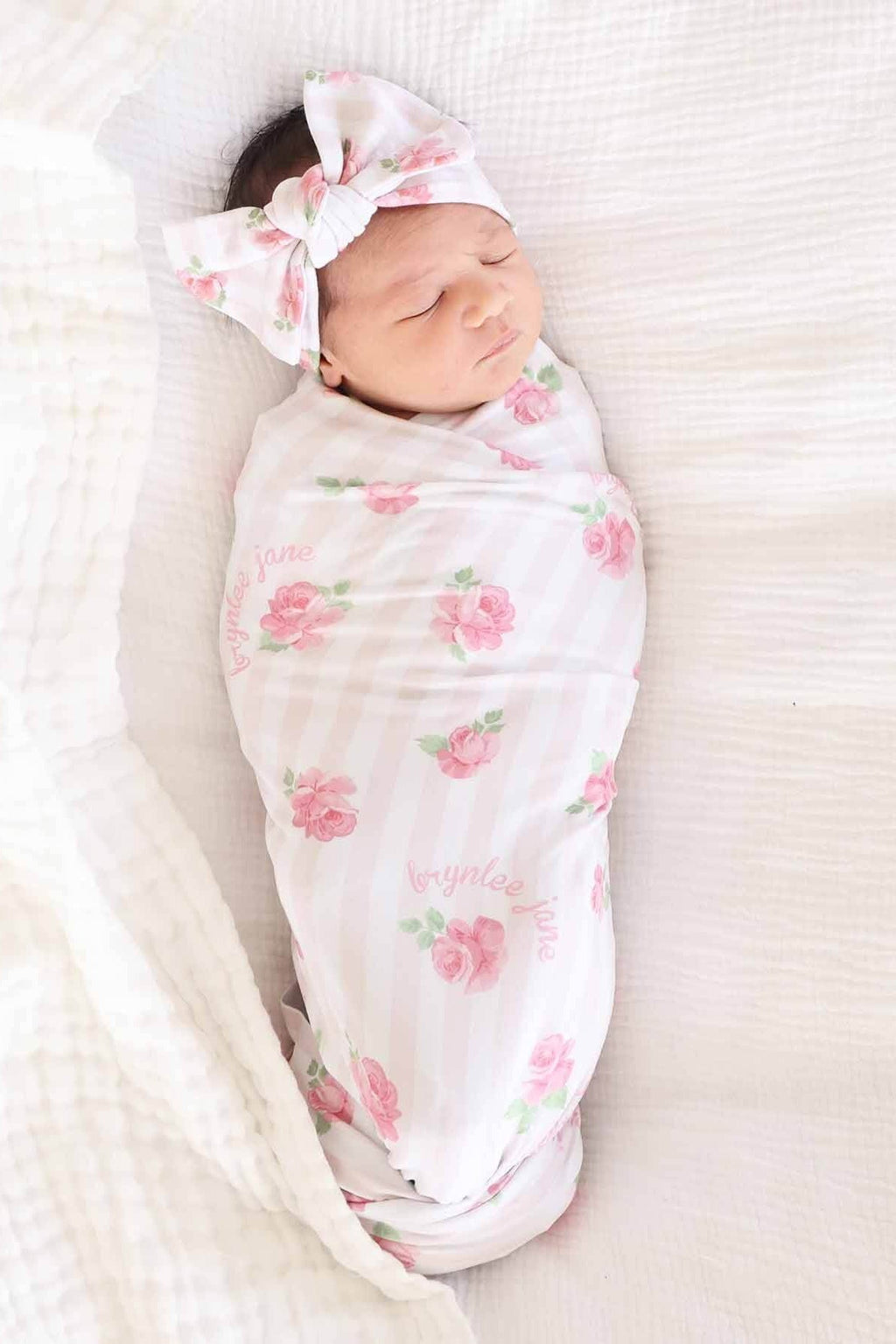 Rosy & Cozy Personalized Swaddle Blanket