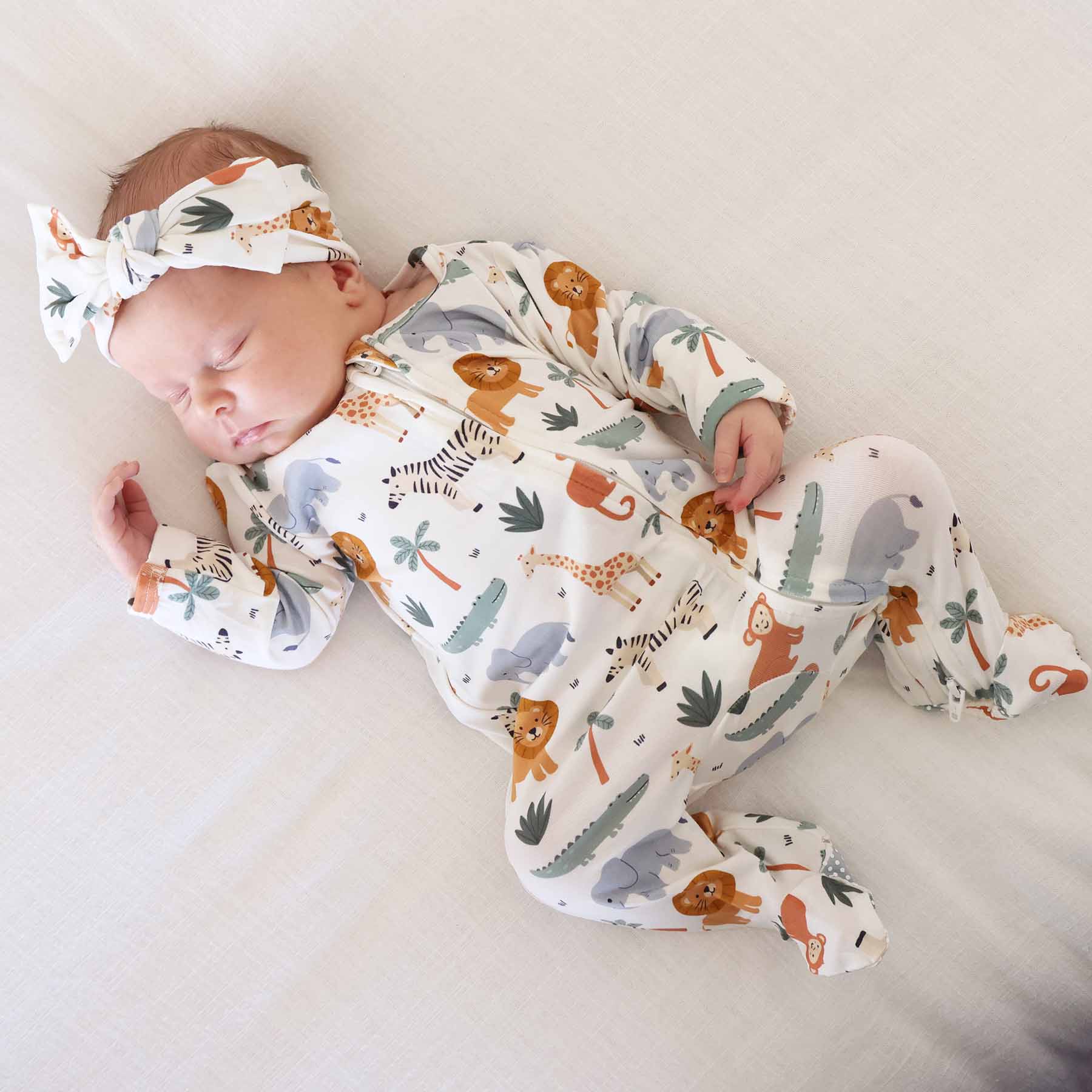 Safari Snuggles Zipper Footie