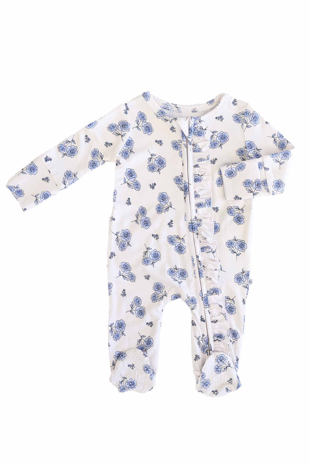 Sapphire Garden Ruffle Zipper Footie
