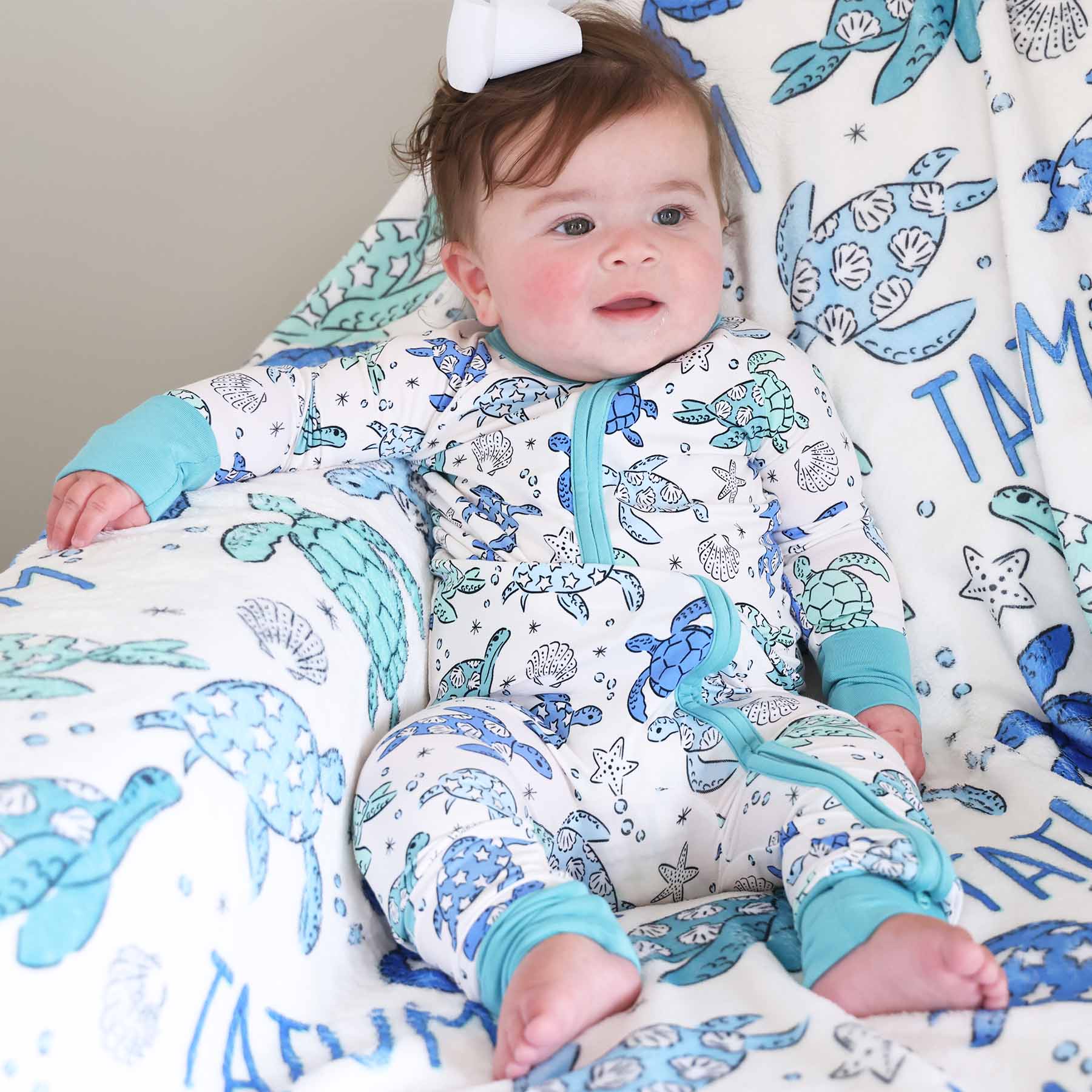 Sea Turtle Splash Convertible Zip Romper