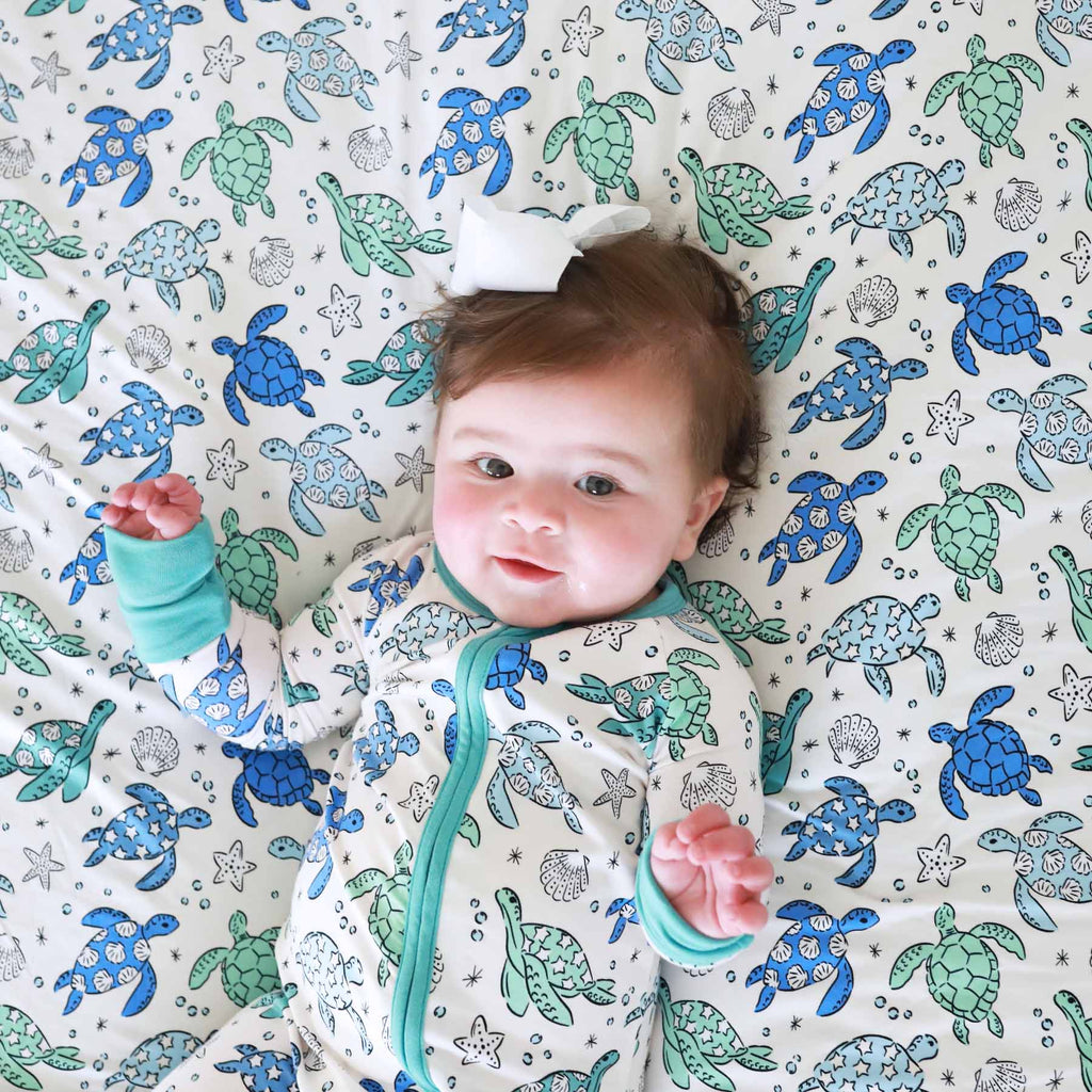 Sea Turtle Splash Convertible Zip Romper