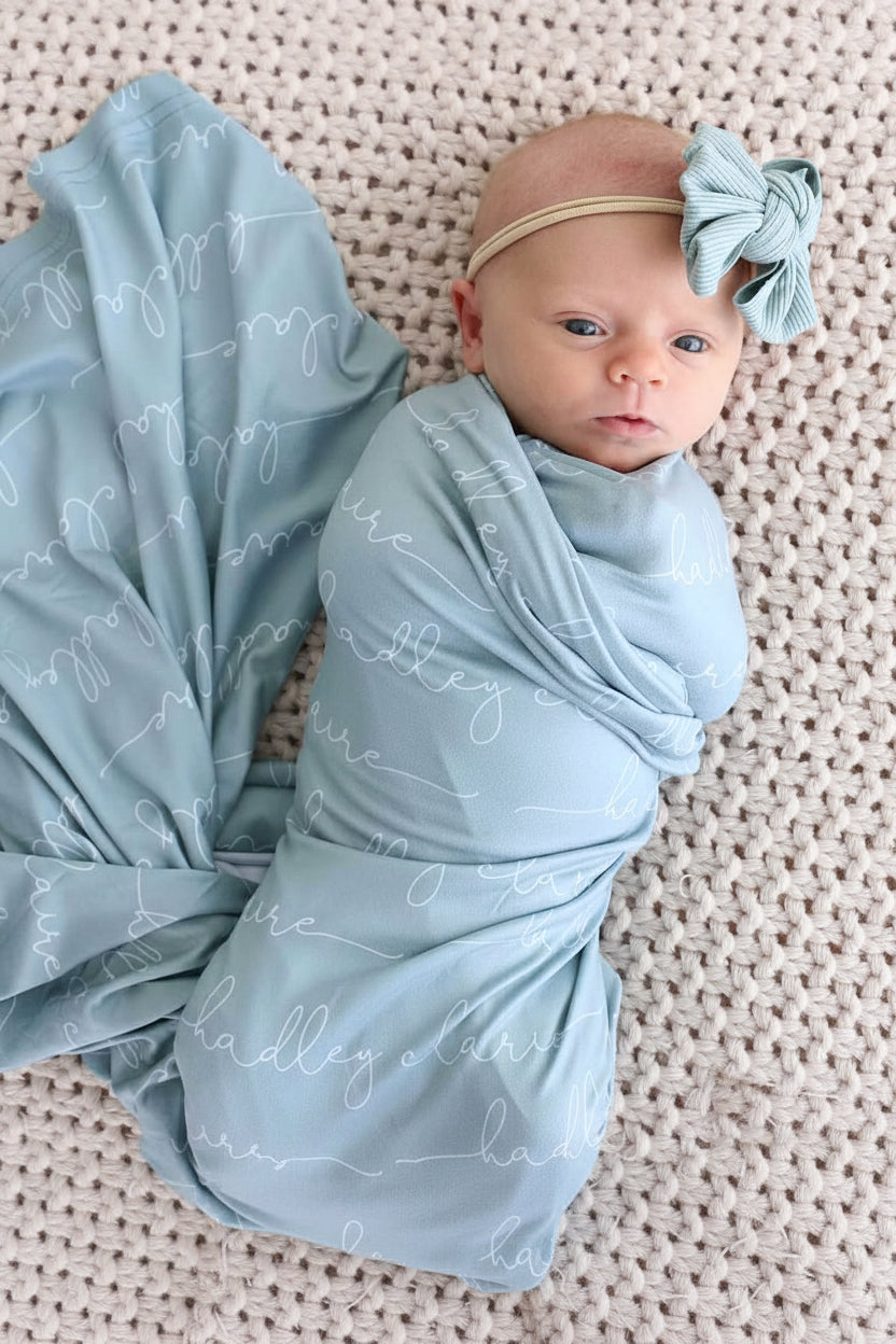 Personalized Baby Name Swaddle Blanket | Dusty Hues