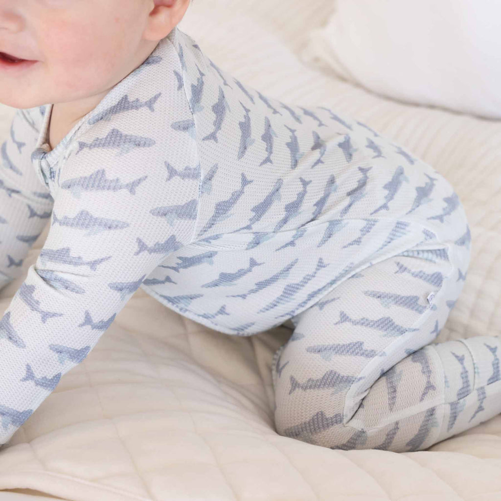 Fins Up Bamboo Waffle Convertible Zip Romper