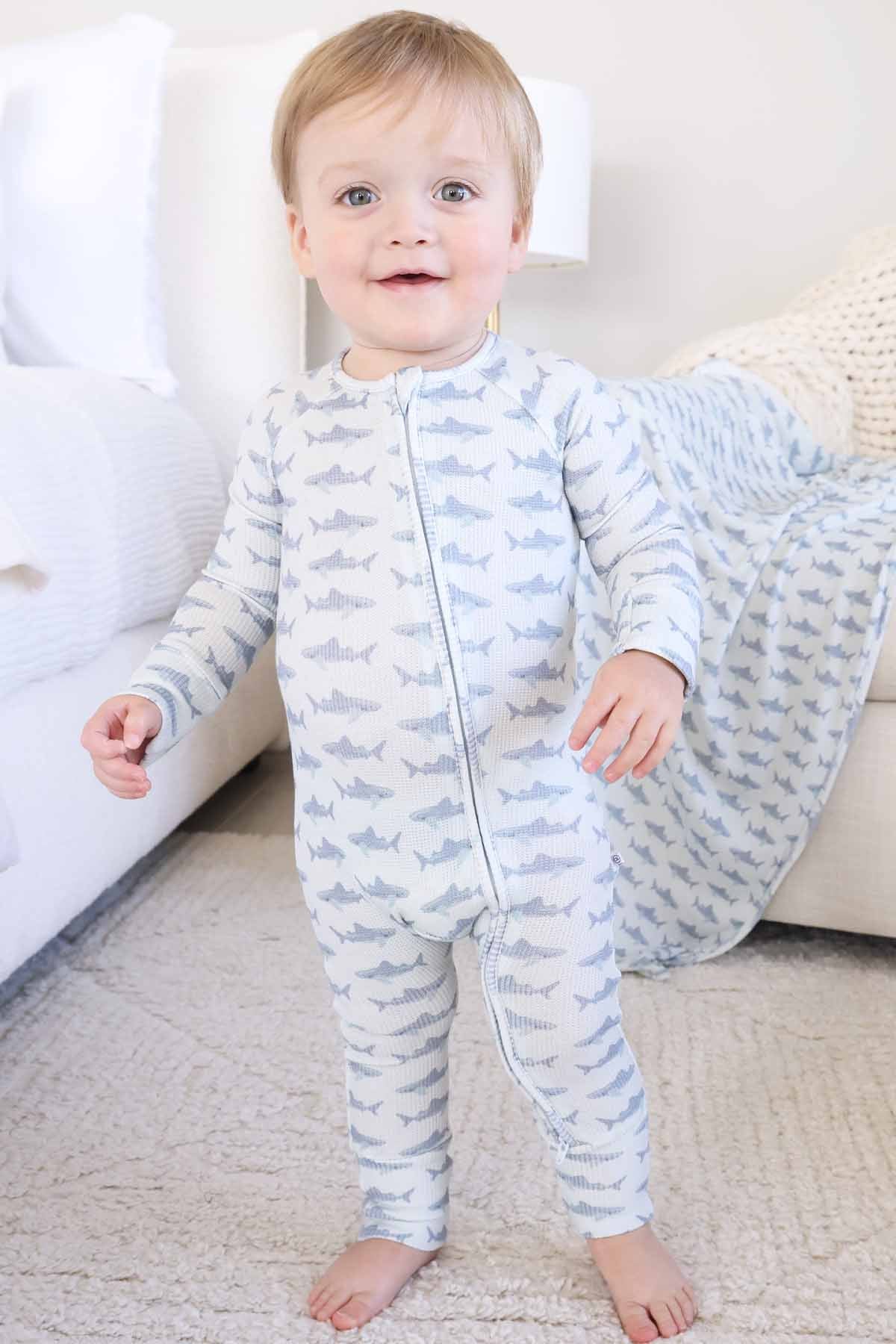 Beachy Bamboo Waffle Convertible Zip Rompers