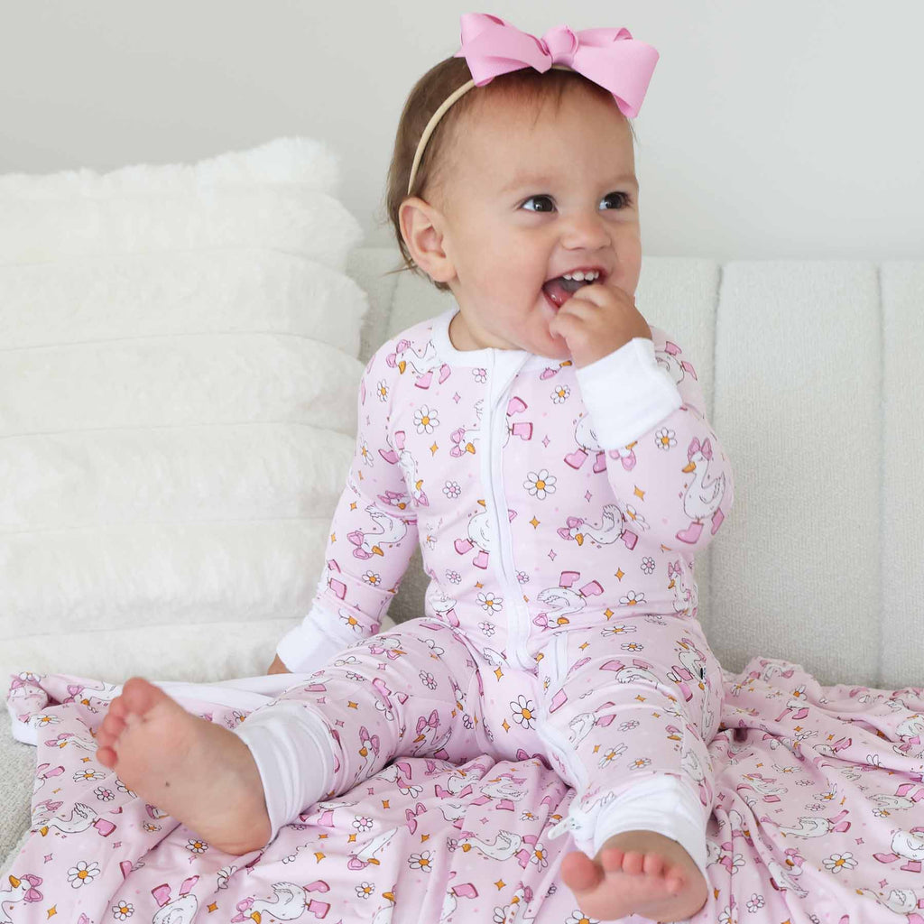 Silly Goose Convertible Zip Romper | Pink