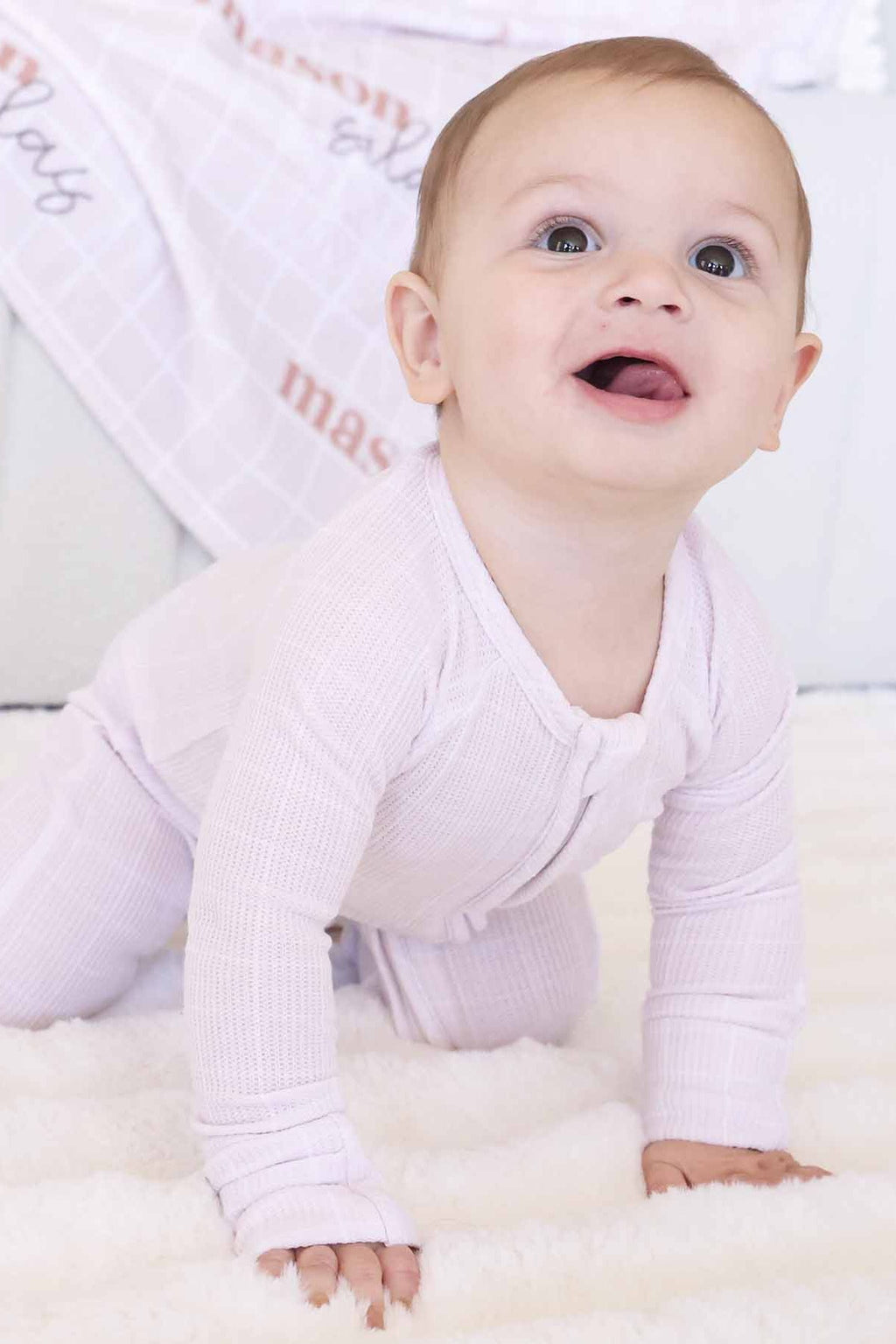 Sloane's Squares Bamboo Waffle Convertible Zip Romper