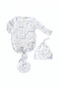 Up In The Clouds Personalized Newborn Baby Knot Gown