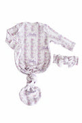 Violet Vines Personalized Newborn Baby Knot Gown