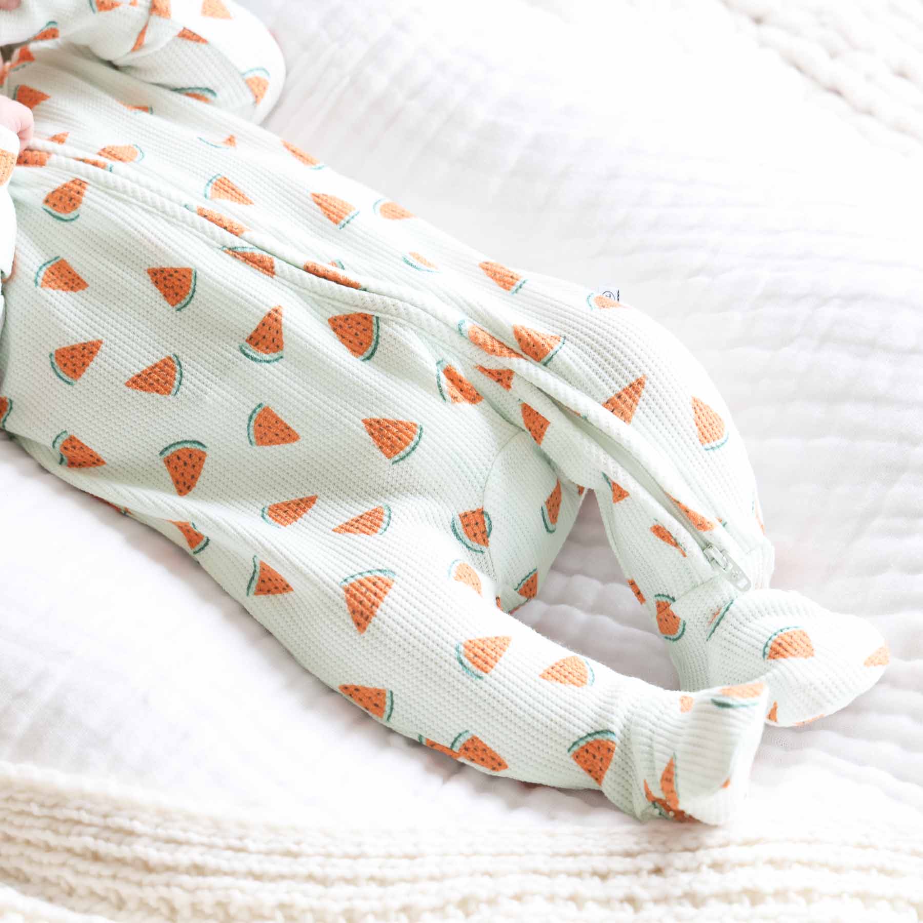 Slice, Slice Baby Bamboo Waffle Zipper Footie