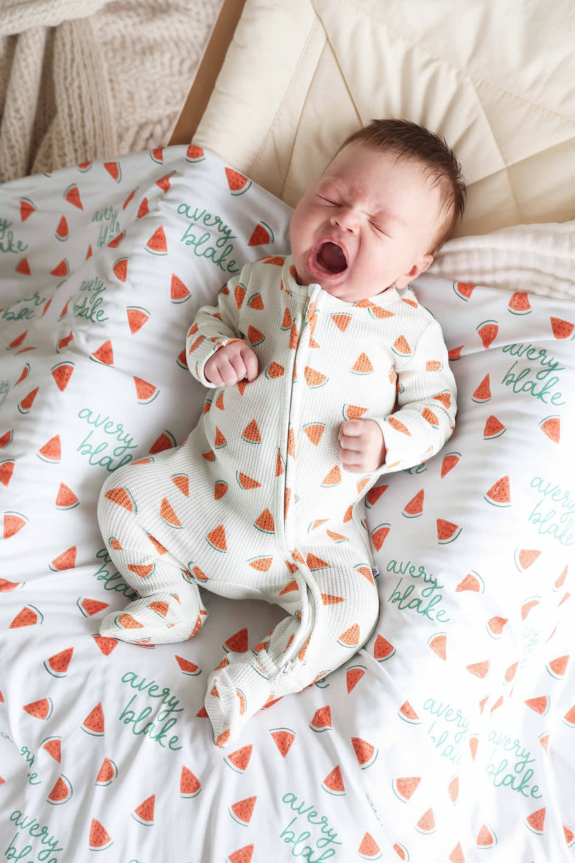 Fruit Bamboo Waffle Zipper Footies