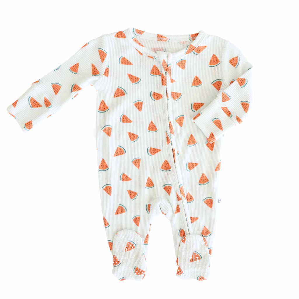 Fruit Bamboo Waffle Zipper Footies