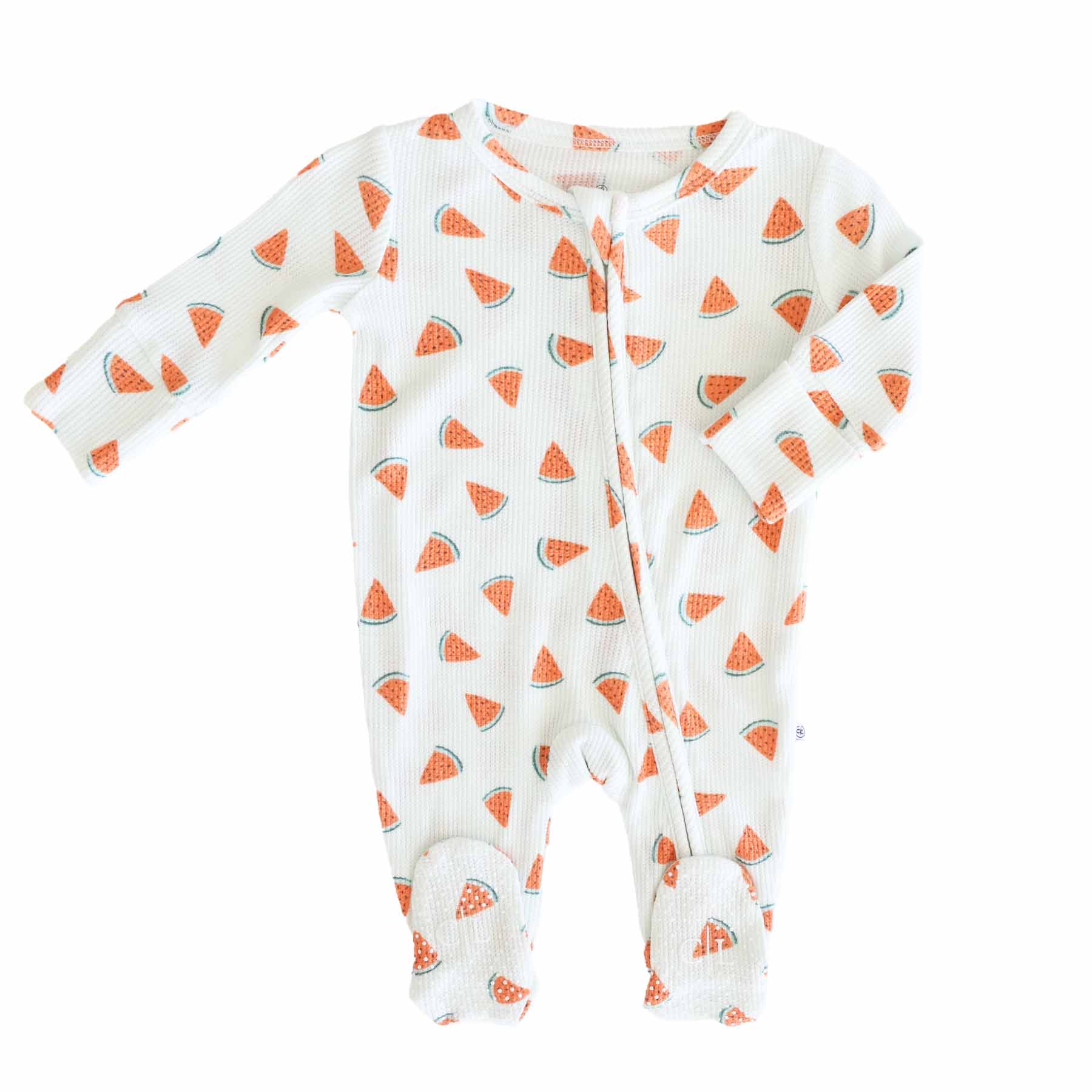 Fruit Bamboo Waffle Zipper Footies