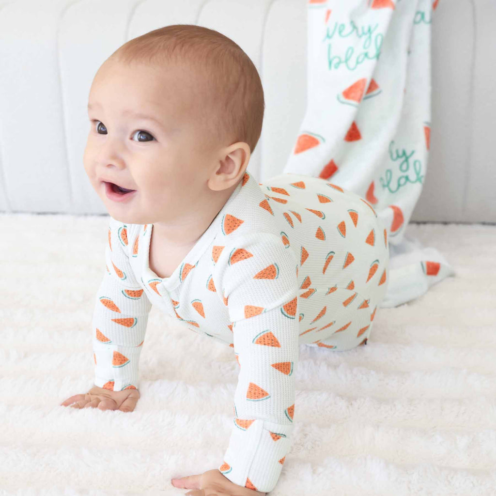 Slice, Slice Baby Bamboo Waffle Zipper Footie