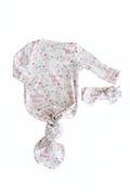 Winnie's Wildflower Personalized Newborn Baby Knot Gown