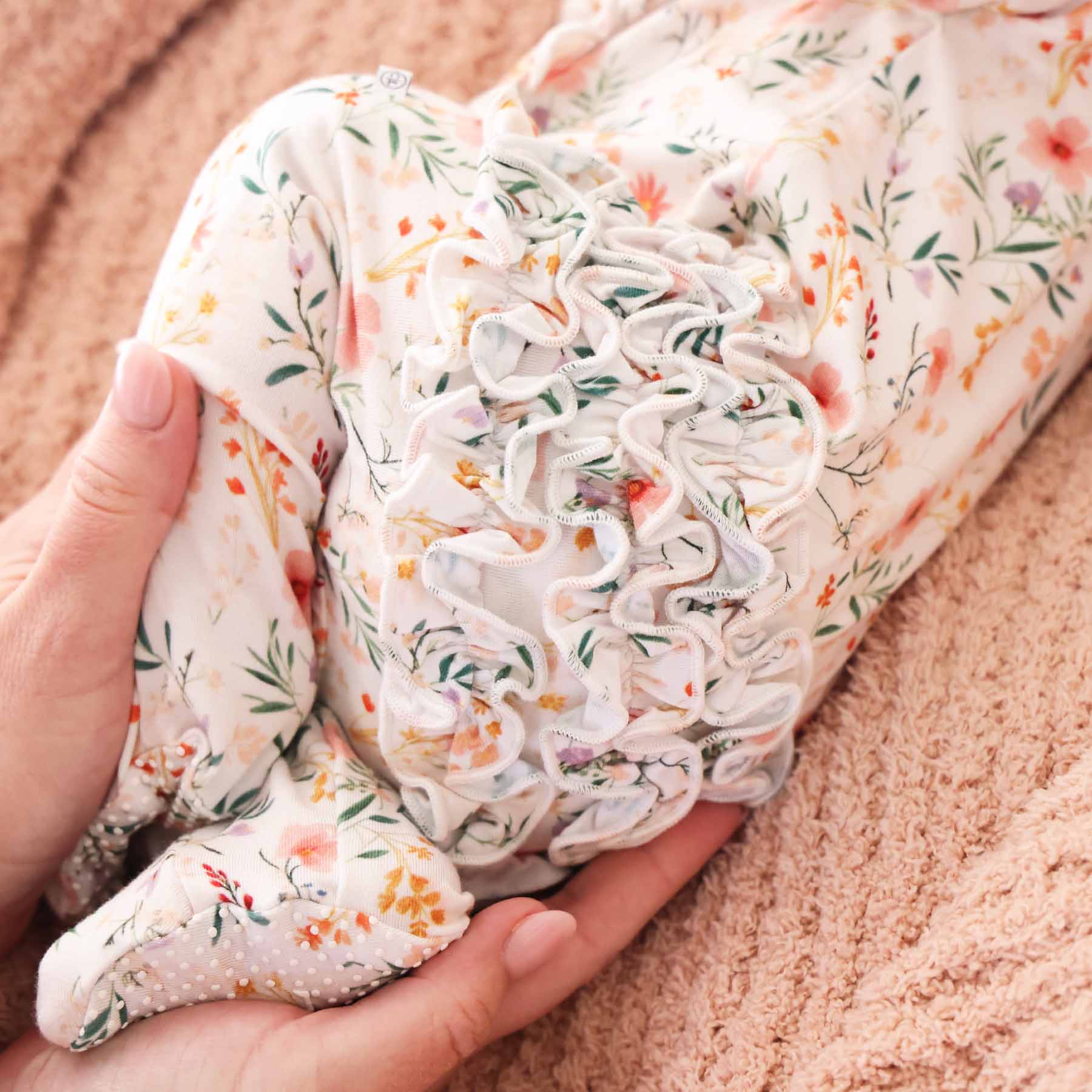 Winnie's Wildflowers Ruffle Zipper Footie