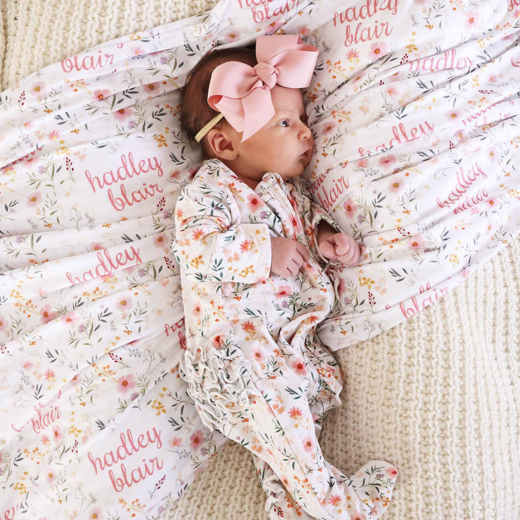 Winnie's Wildflowers Ruffle Zipper Footie